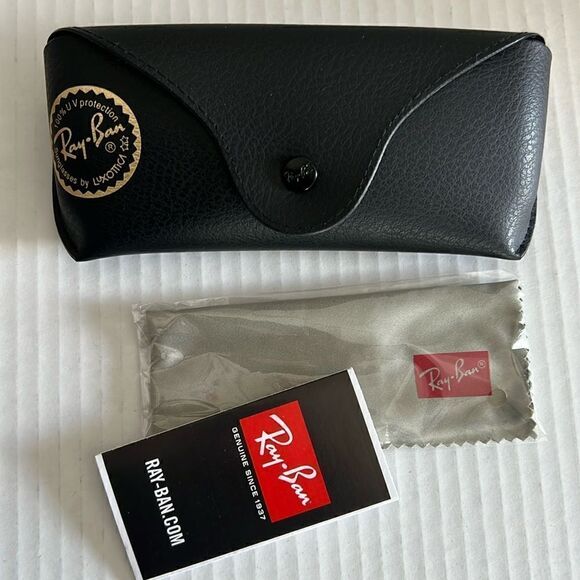 Ray Barn Black Sunglasses Case and Cleaning Cloth - Picture 1 of 11